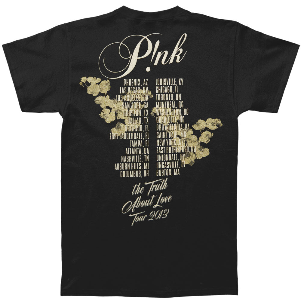 Pink Orchid Truth About Love Tour 2013 (Phoenix - Boston) T-shirt Back