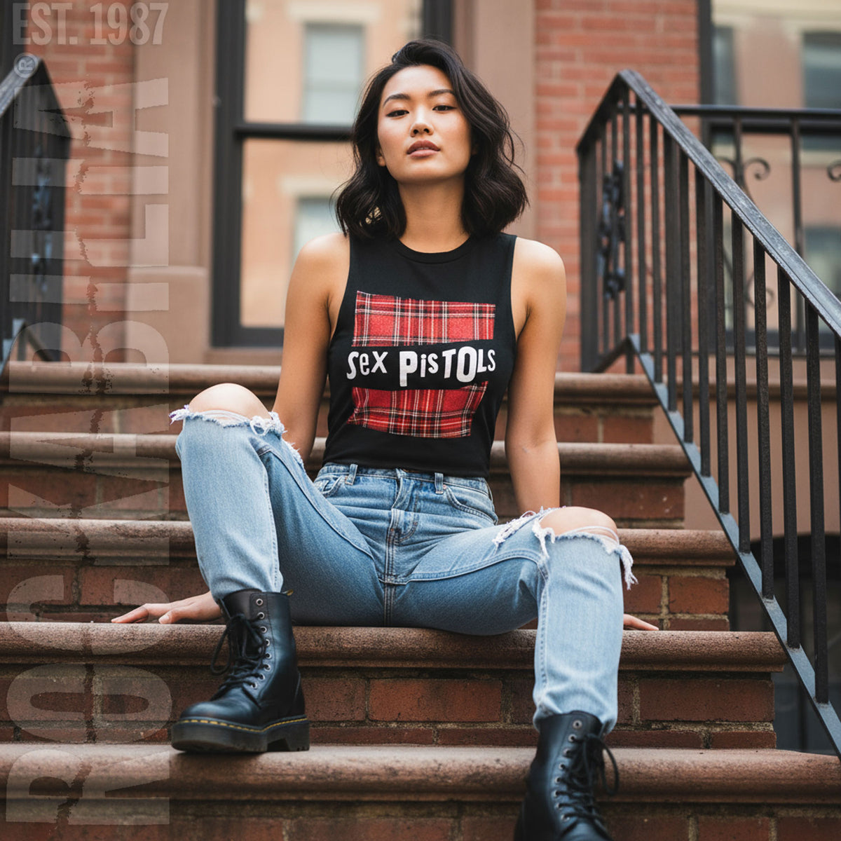 Sex Pistols Plaid Womens Tank Alt 2