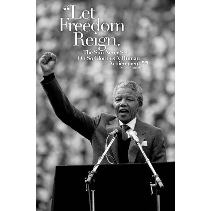 Nelson Mandela Let Freedom Reign Domestic Poster