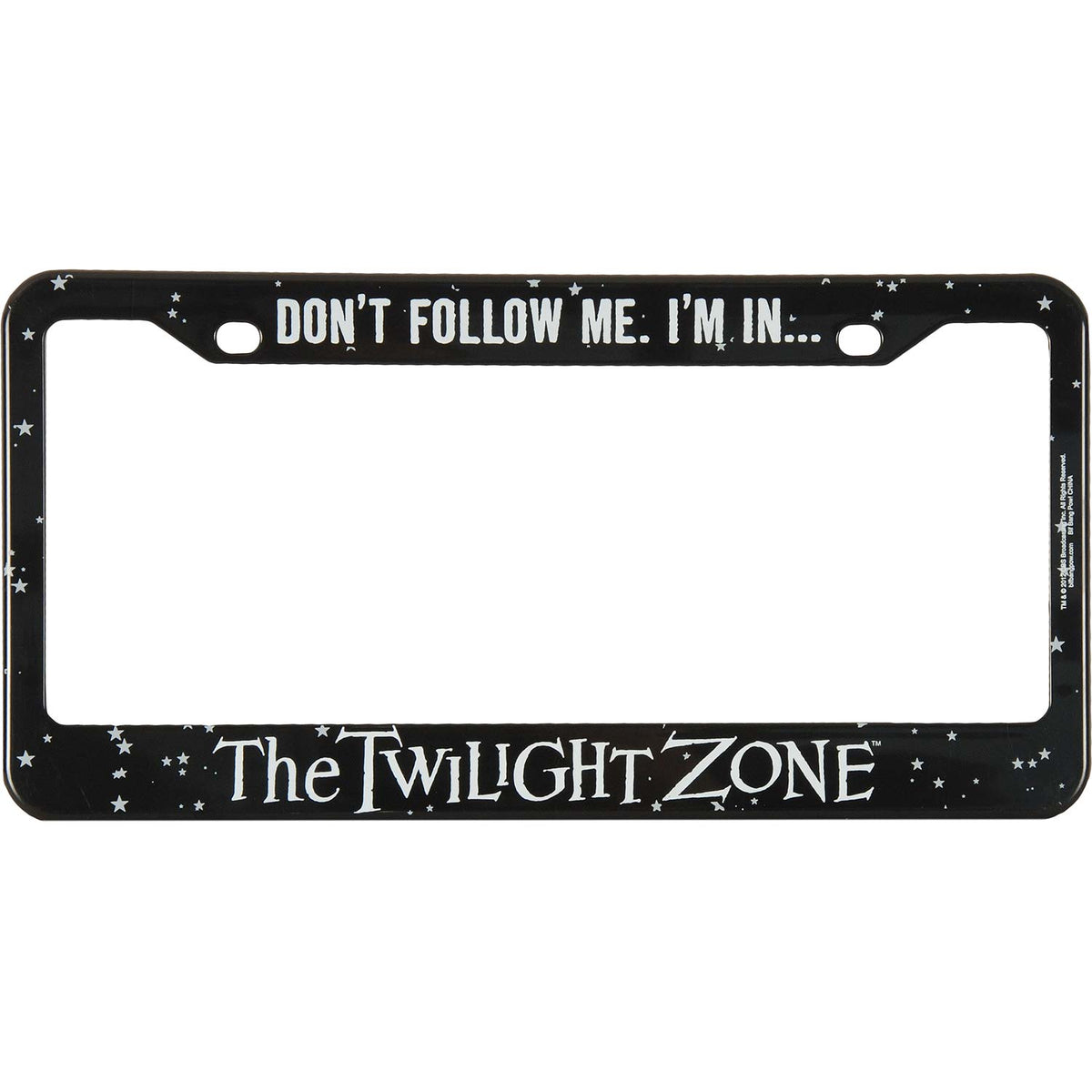 Twilight Zone Don't Follow Me License Plate Frame Front