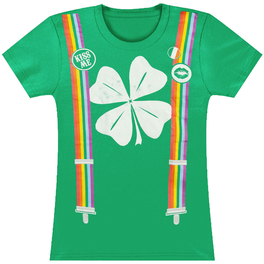 Humor Rainbow Suspenders T-shirt Front