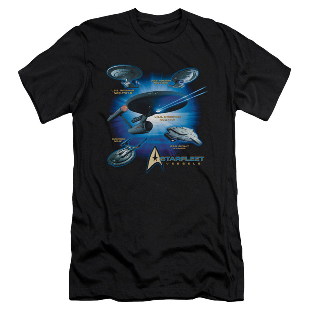 Star Trek Starfleet Vessels Slim Fit T-shirt Front