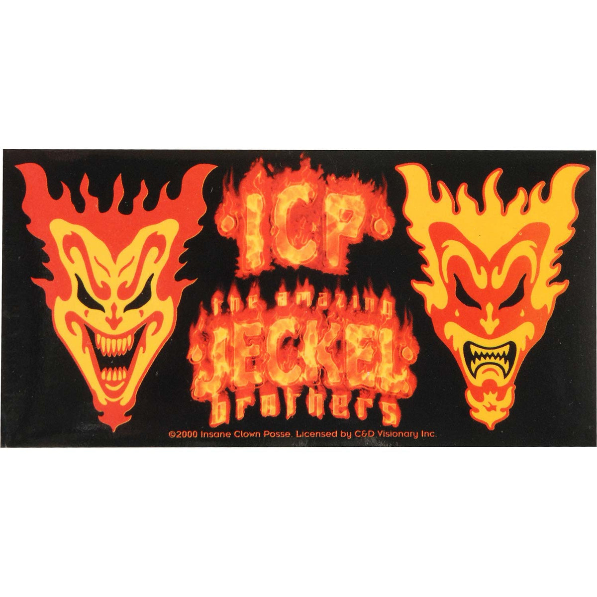 Insane Clown Posse Jeckel Brothers Clown Masks (5" x 2.5") Sticker Front