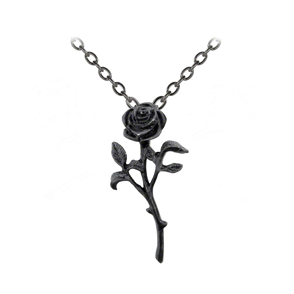 Alchemy Of England The Romance of The Black Rose Pendant Necklace
