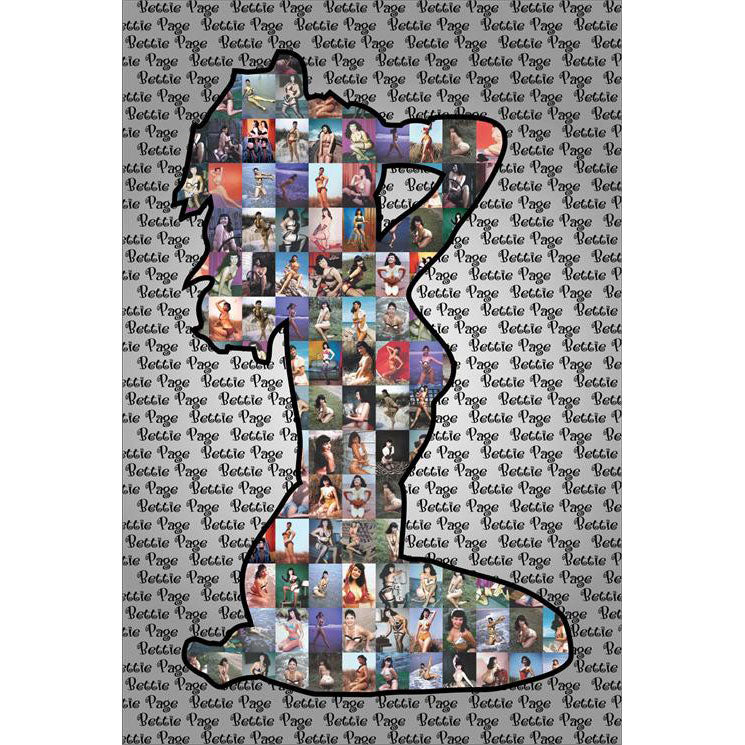 Bettie Page Silhouette Collage Domestic Poster