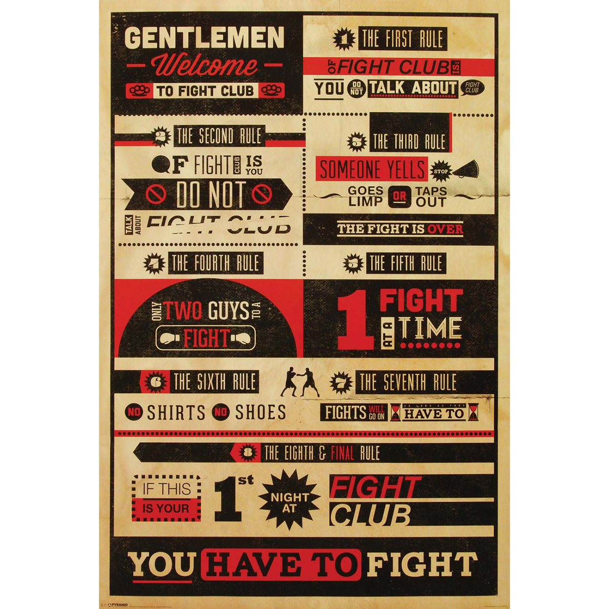 Fight Club Rules Domestic Poster Front