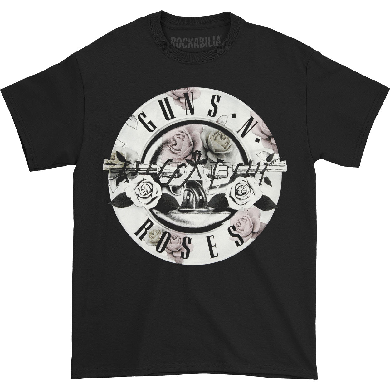 Guns N Roses Floral Fill Bullet Logo T-shirt Front