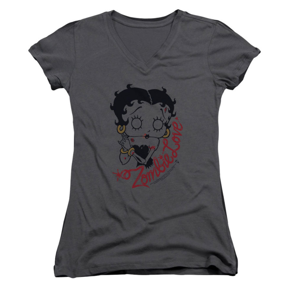 Betty Boop Classic Zombie Cap Sleeve Junior Top Front