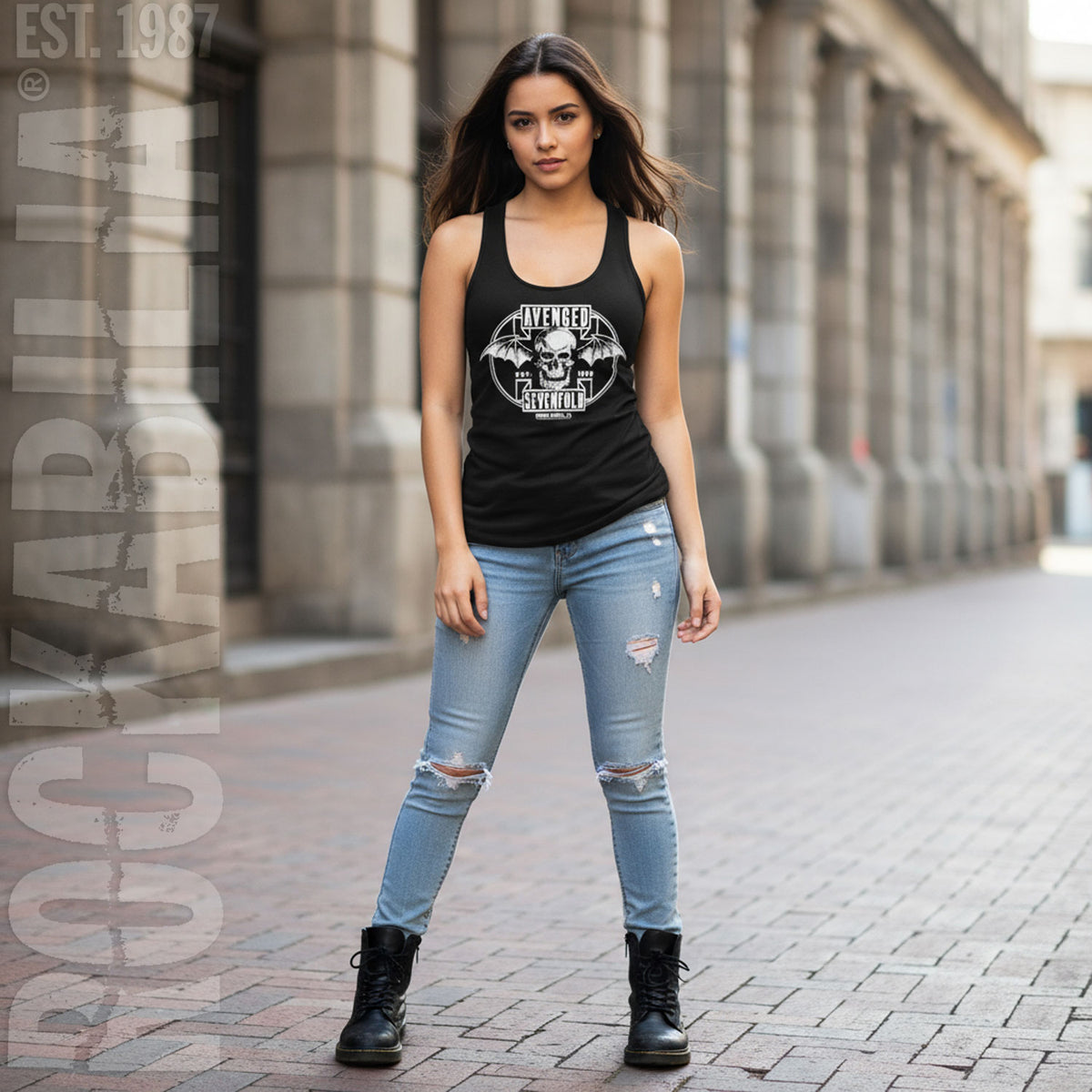 Avenged Sevenfold Est. 99 Batskull Womens Tank Alt 2