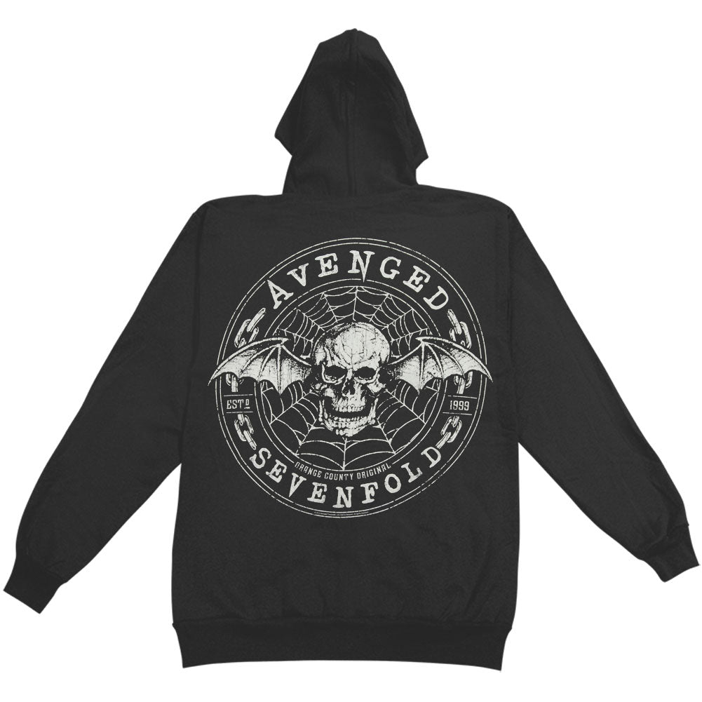 Avenged Sevenfold Web Zippered Hooded Sweatshirt Back