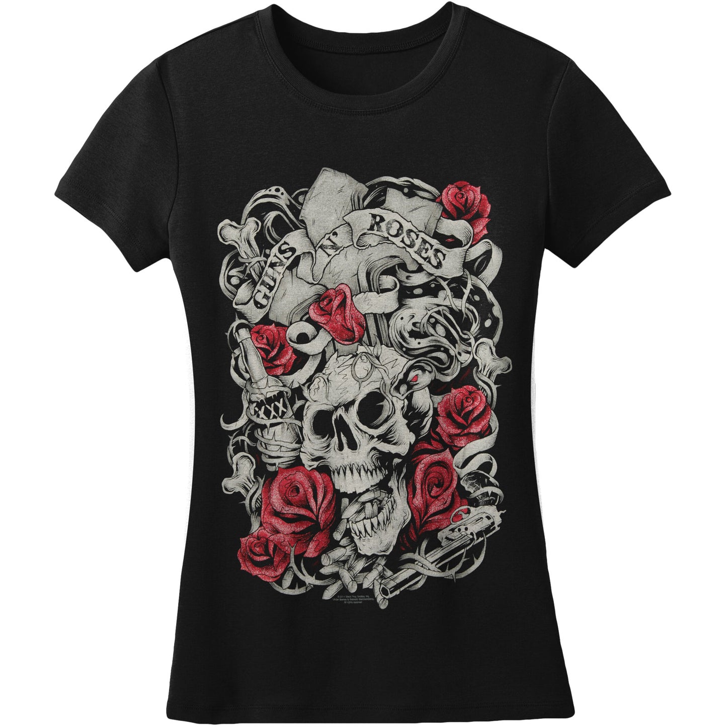 Skull Red Roses Junior Top