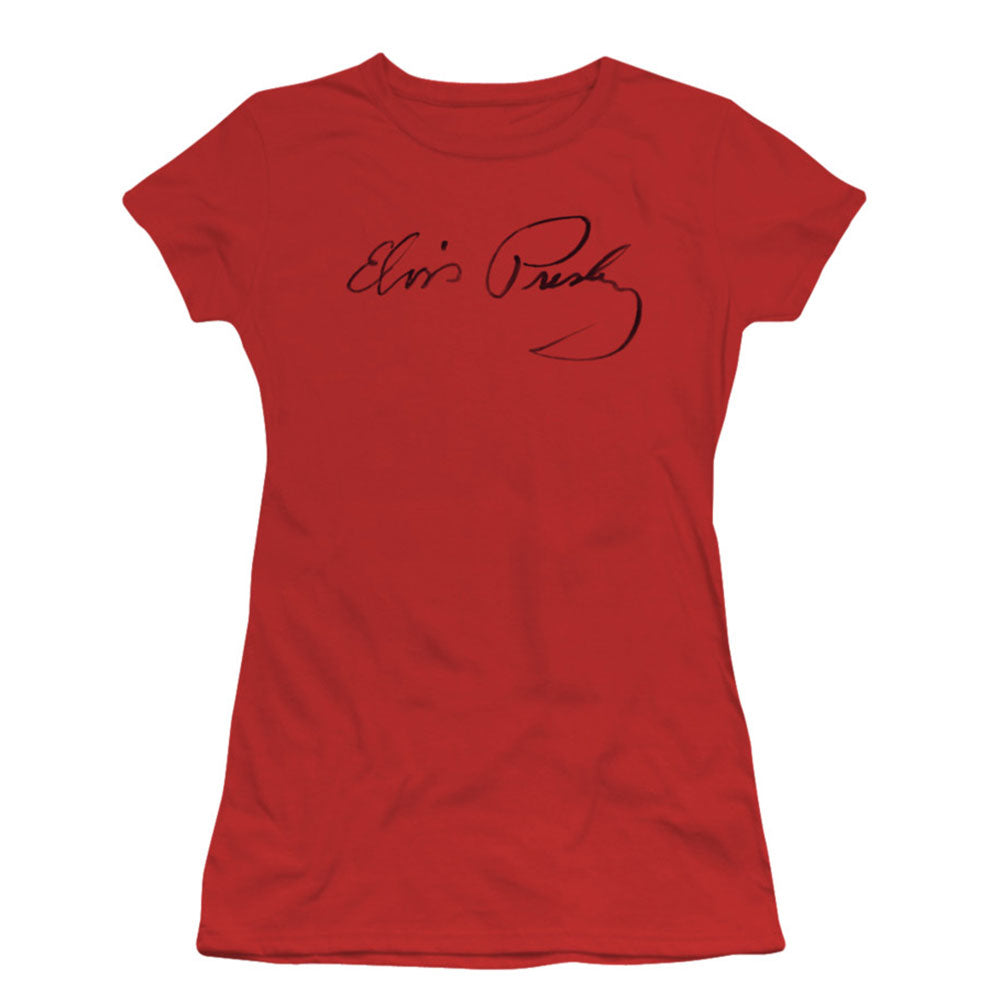 Elvis Presley Signature Sketch Cap Sleeve Junior Top Front