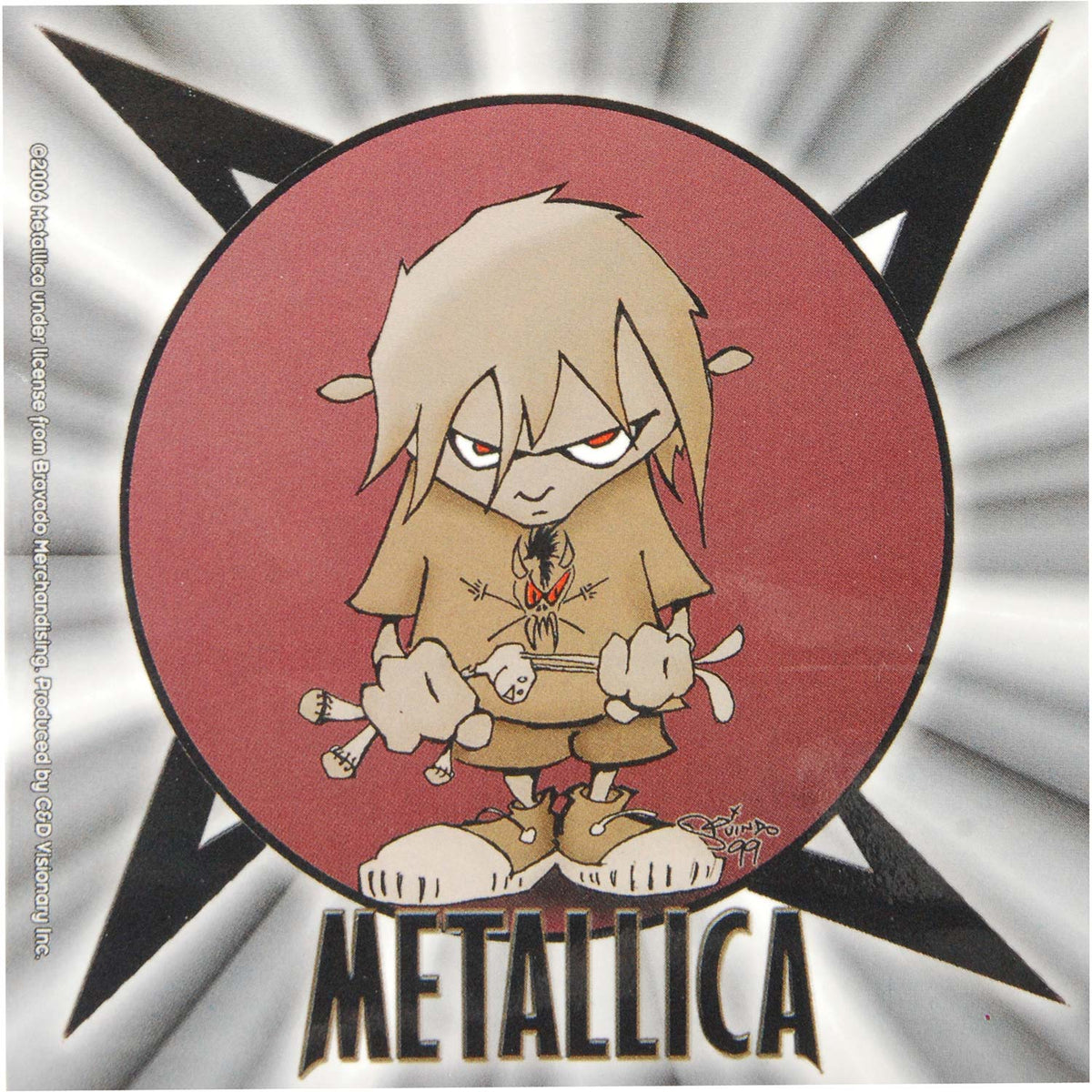 Metallica Bad Ass Boy (4" x 4") Sticker Front