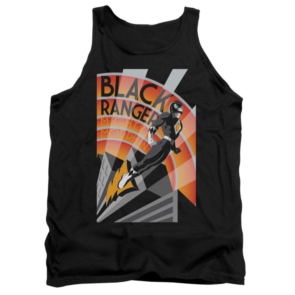 Power Rangers Black Ranger Deco Mens Tank Front