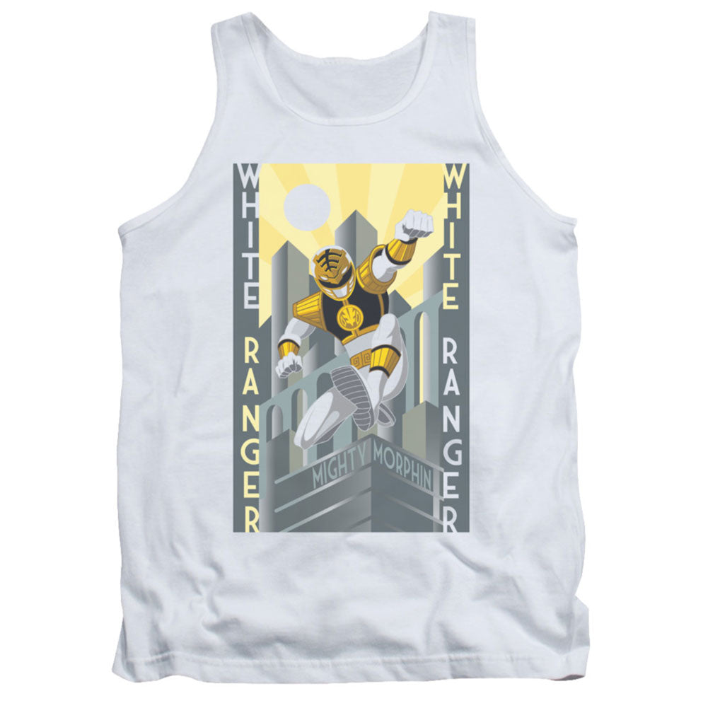 Power Rangers White Ranger Deco Mens Tank Front