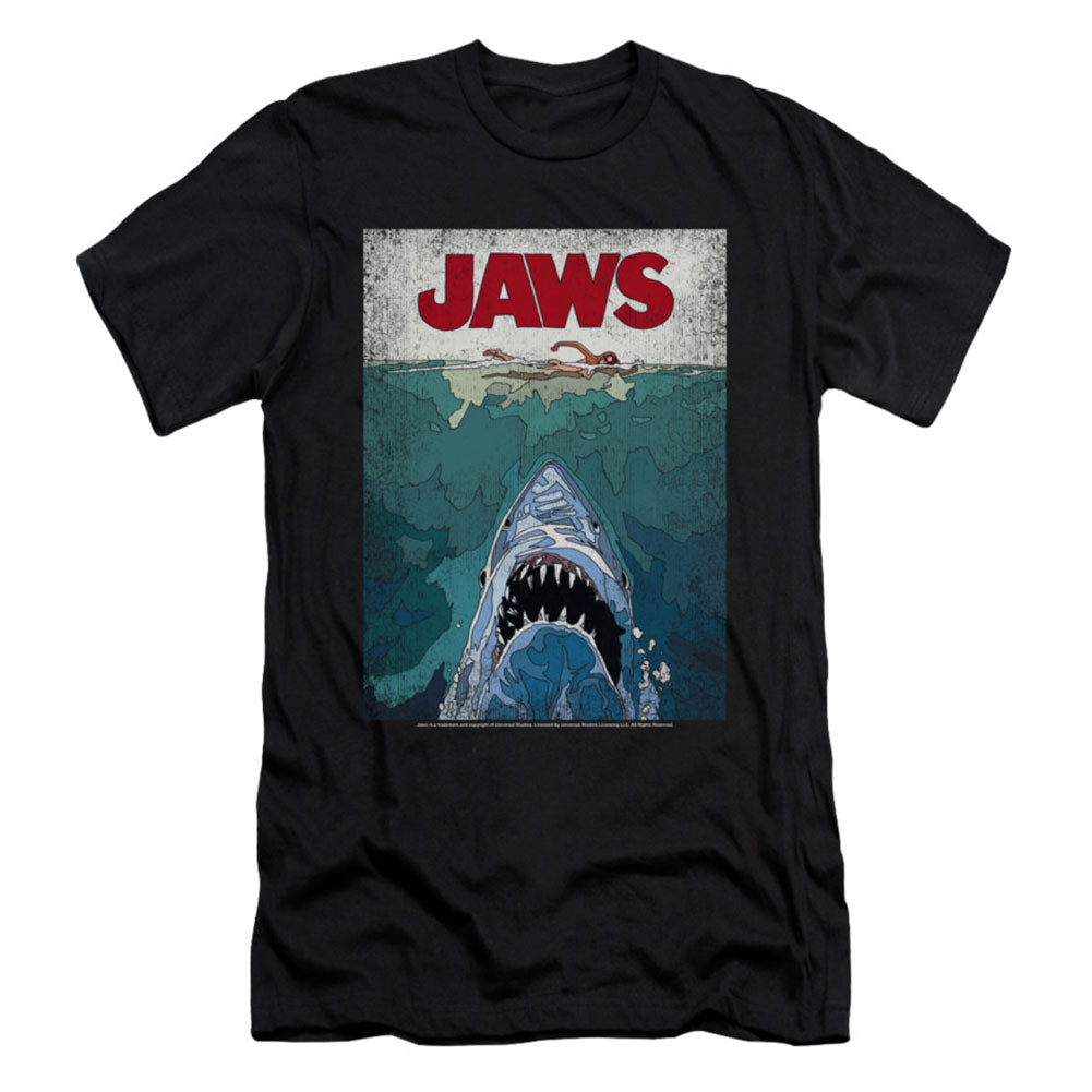 Jaws Lined Poster Slim Fit T-shirt Front
