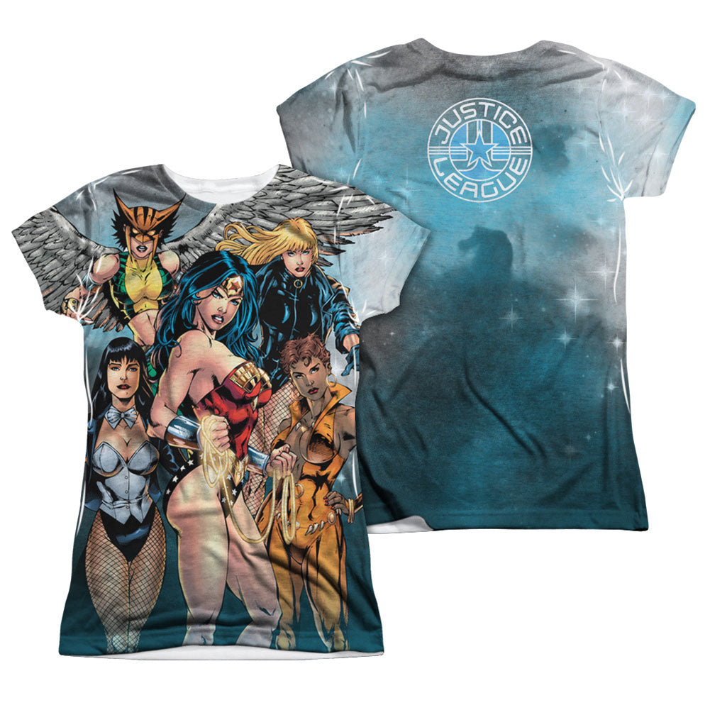 Justice League Of America Gals Night Out Sublimation Junior Top Front