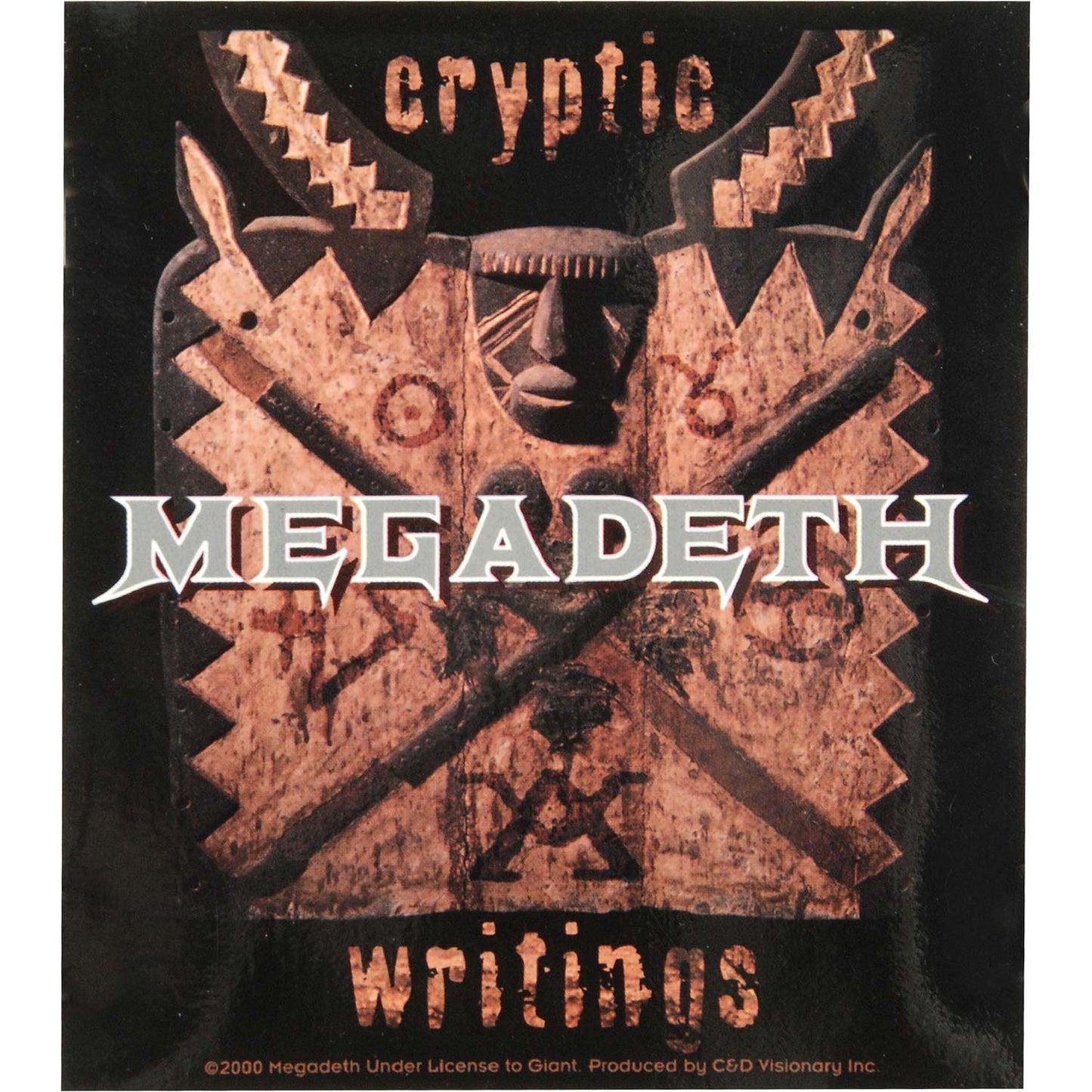 Megadeth Cryptic Writings (4" x 4.5") Sticker Front