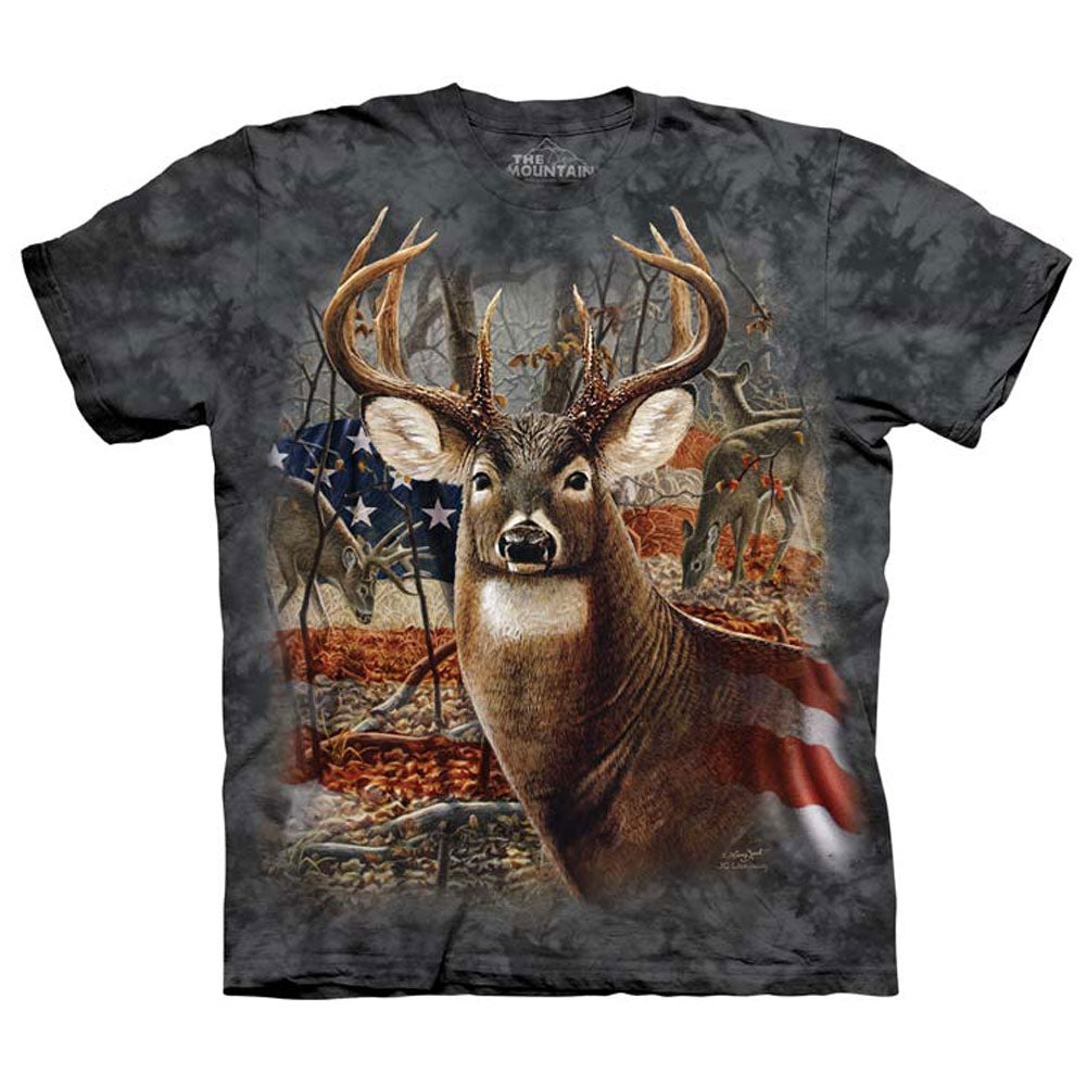 The Mountain Patriotic Buck T-shirt Front