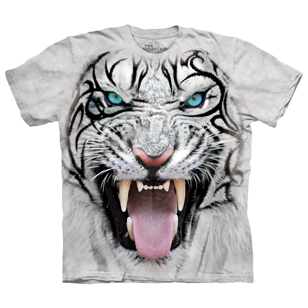 The Mountain Big Face Tribal White Tiger T-shirt