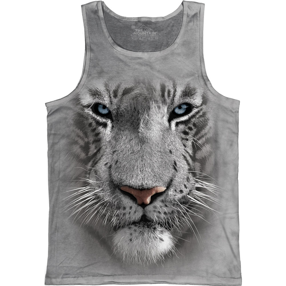 The Mountain White Tiger Face Mens Tank