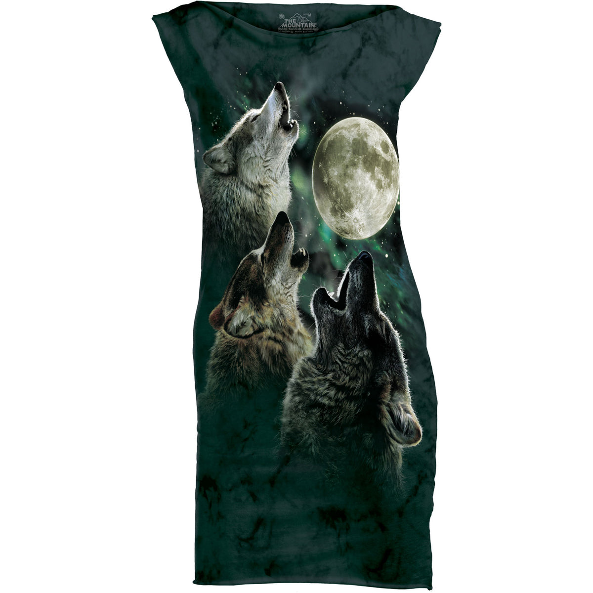 The Mountain Three Wolf Moon Mint Dress Front