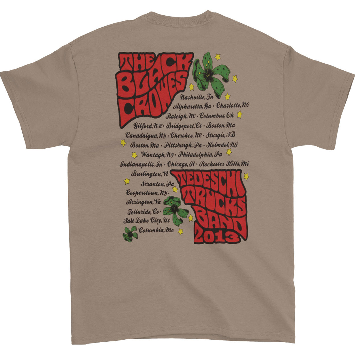 Black Crowes Tedeschi Trucks Train Art Dates Tour T-shirt Back