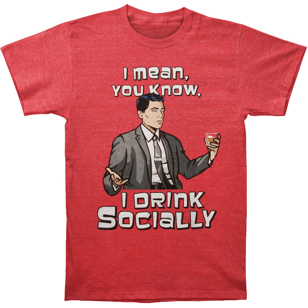 Archer I Drink Socially Slim Fit T-shirt Front
