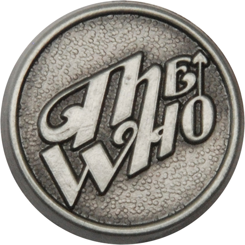 Who Arrow Logo Pewter Pin Badge Front