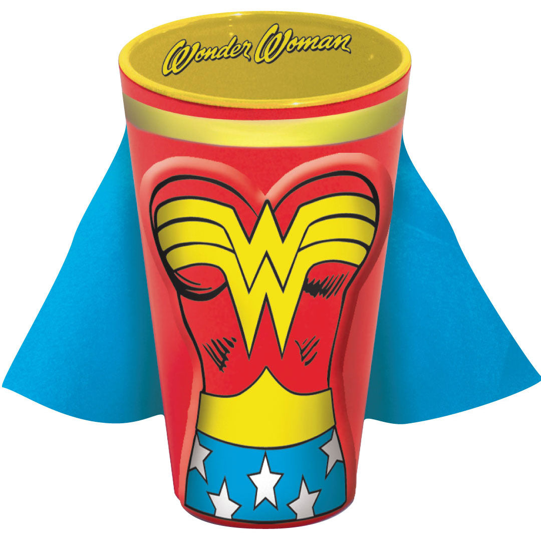 Wonder Woman Molded Cape Pint Glass Front