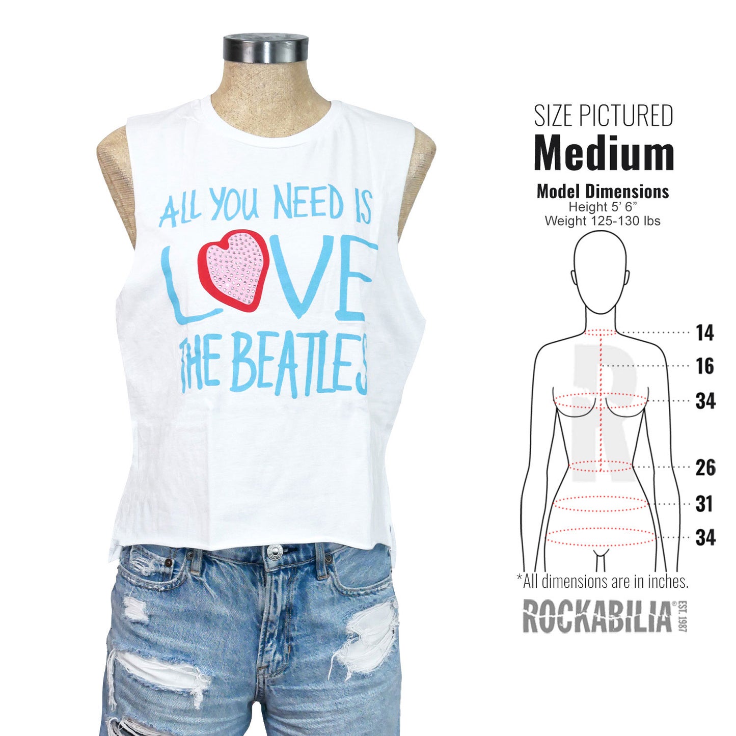 Beatles All You Need Is Love Womens Tank Alt 3