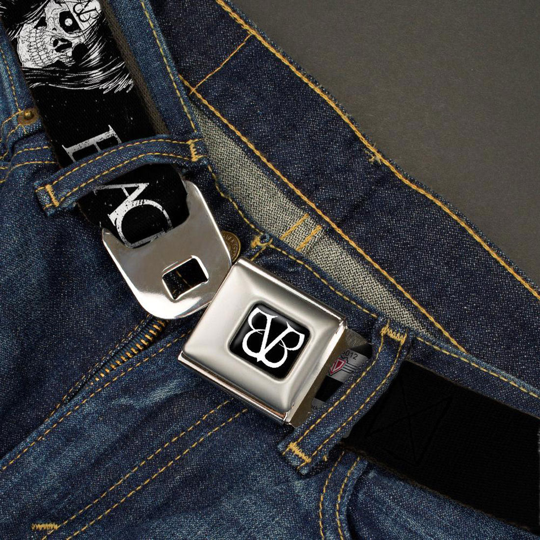 Black Veil Brides Wretched & Divine Seatbelt Buckle Belt Back