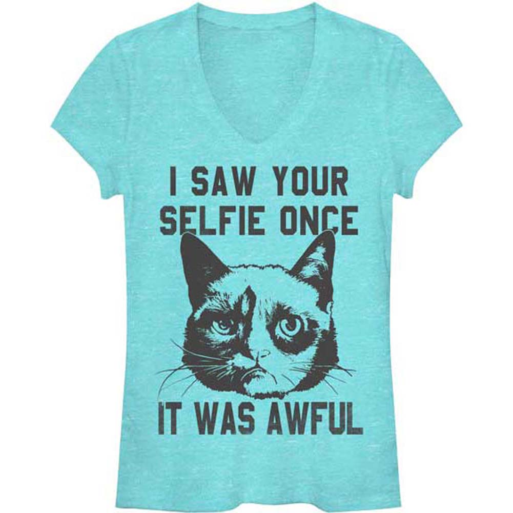 Grumpy Cat Selfie Junior Top Front