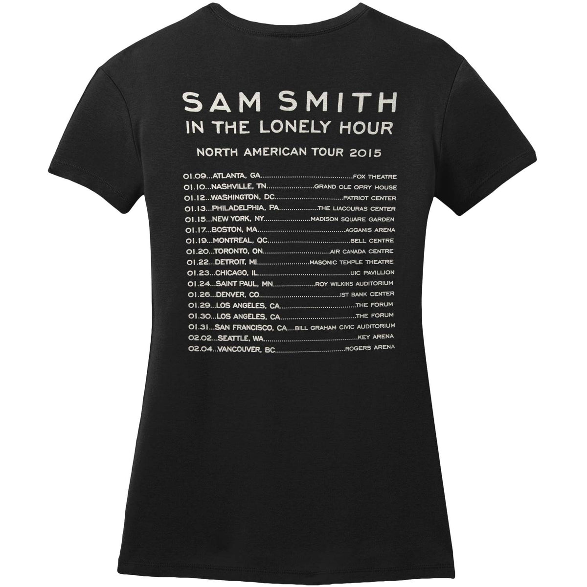 Sam Smith Lonely Hour 2015 Tour Junior Top Back