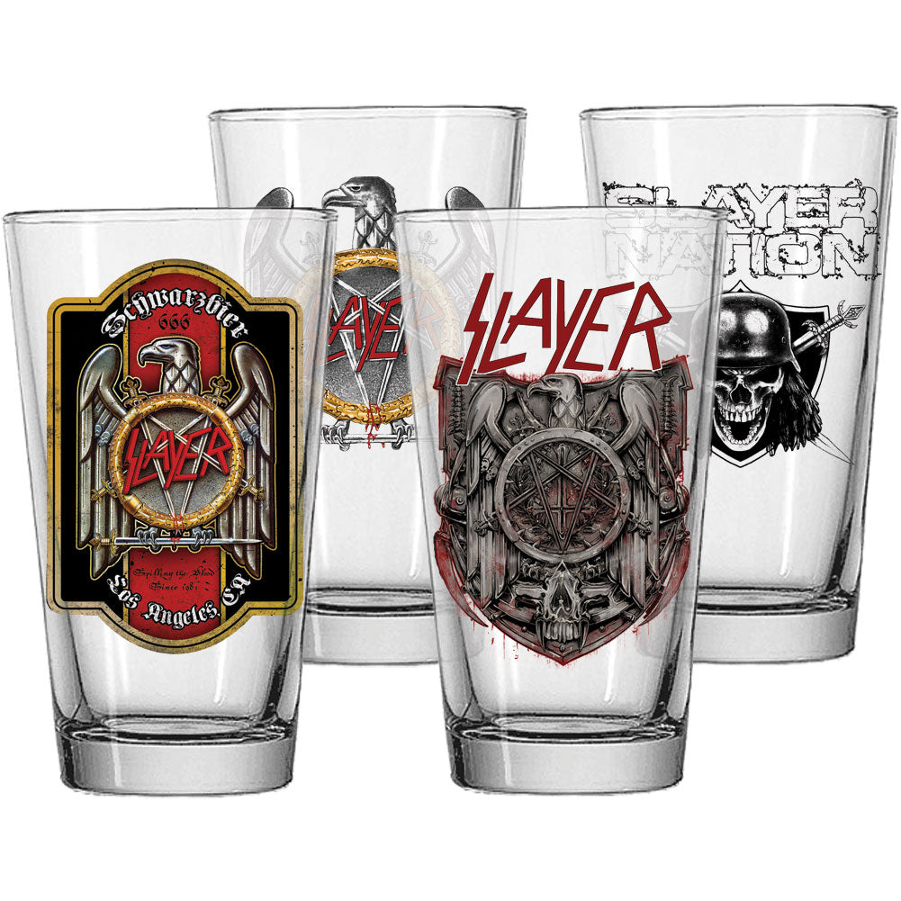 Slayer 4pc Pint Glass Set Pub Glass Set Front