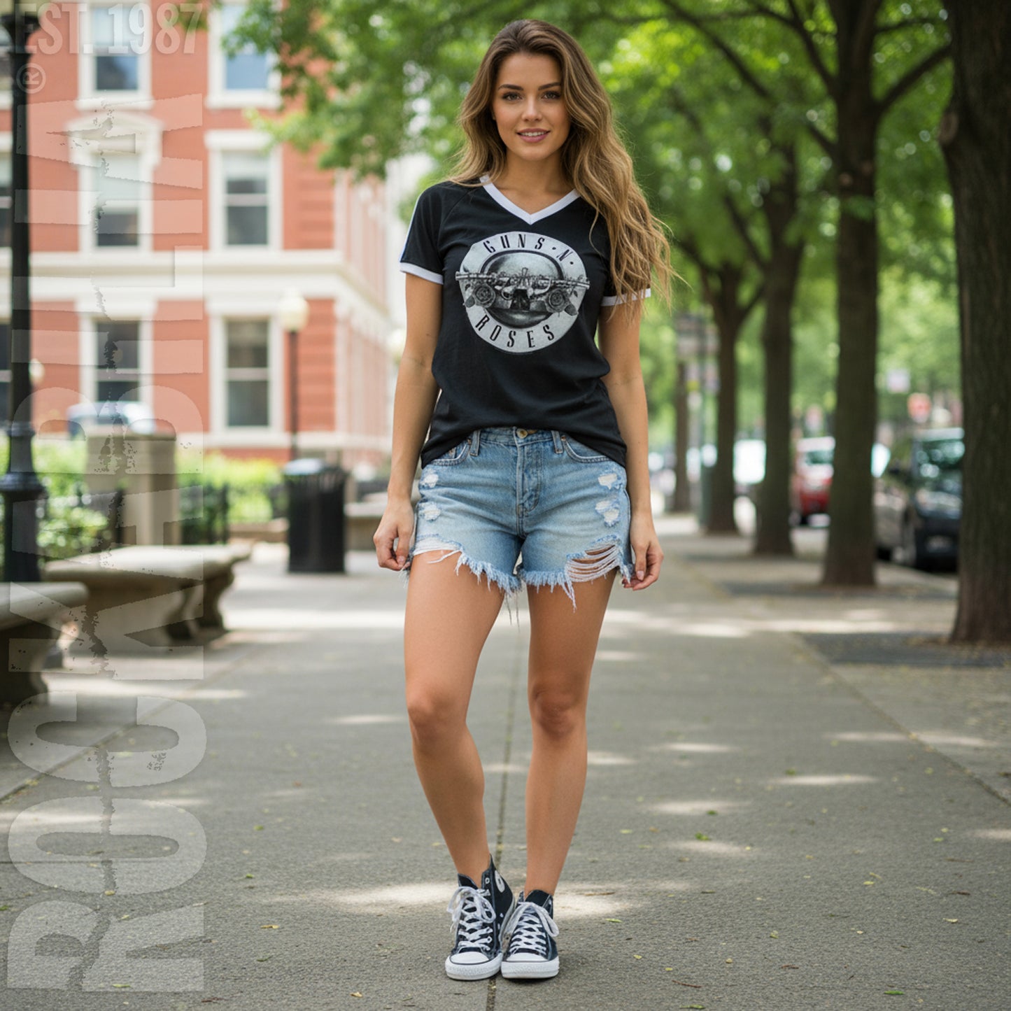 Guns N Roses Bullet Logo Jersey Junior Top Alt 2