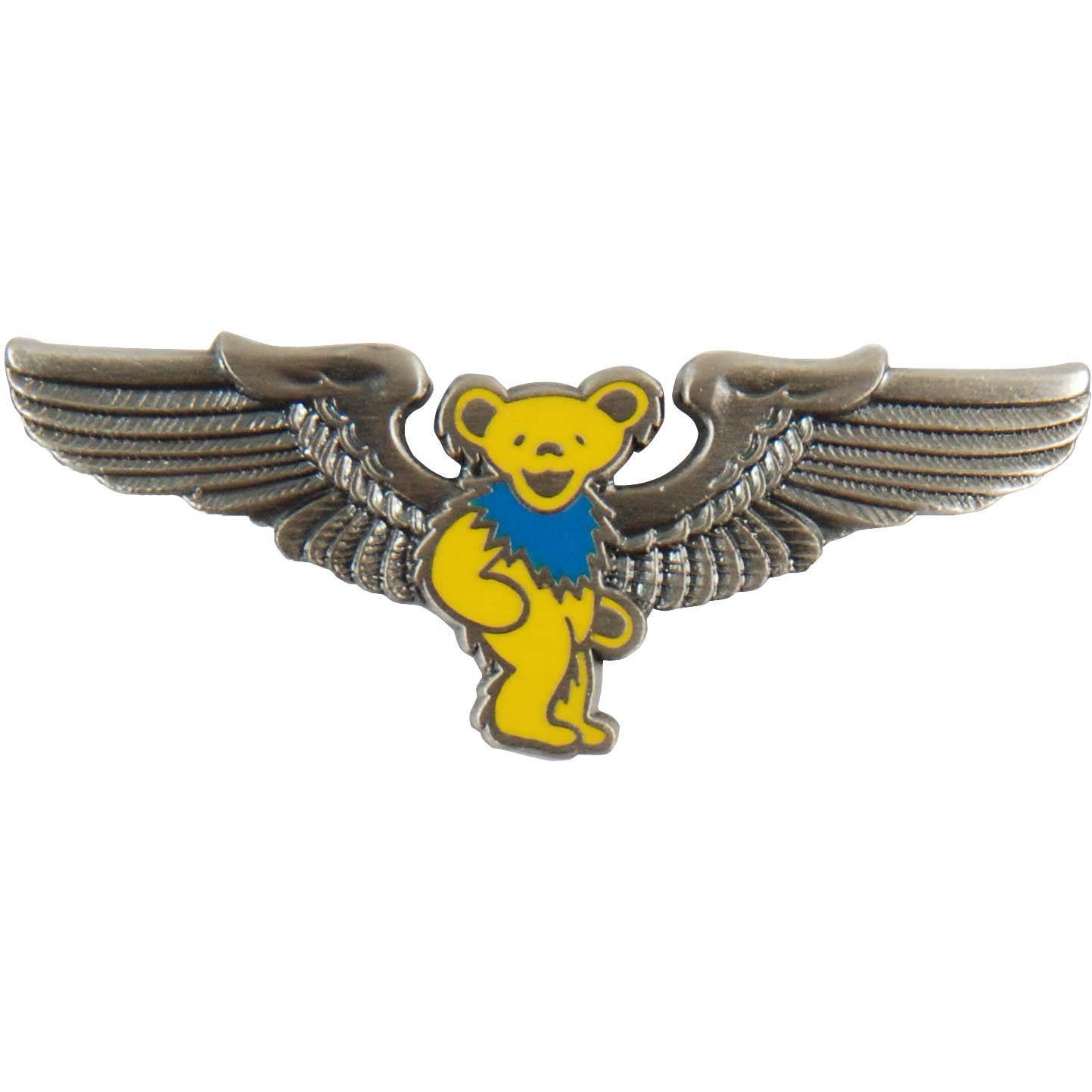Grateful Dead Dancing Bear Rockwings Small Pewter Pin Badge