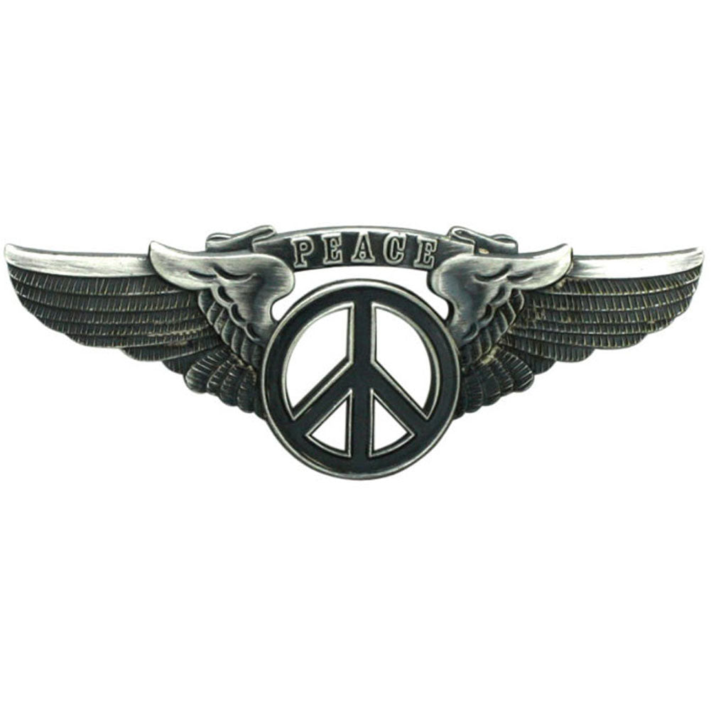 Grateful Dead Peace Sign Wing Rockingwings Black Large Pewter Pin Badge