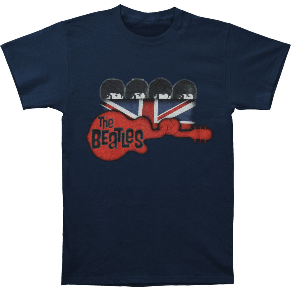 Beatles Guitar & Flag Vintage T-shirt Front
