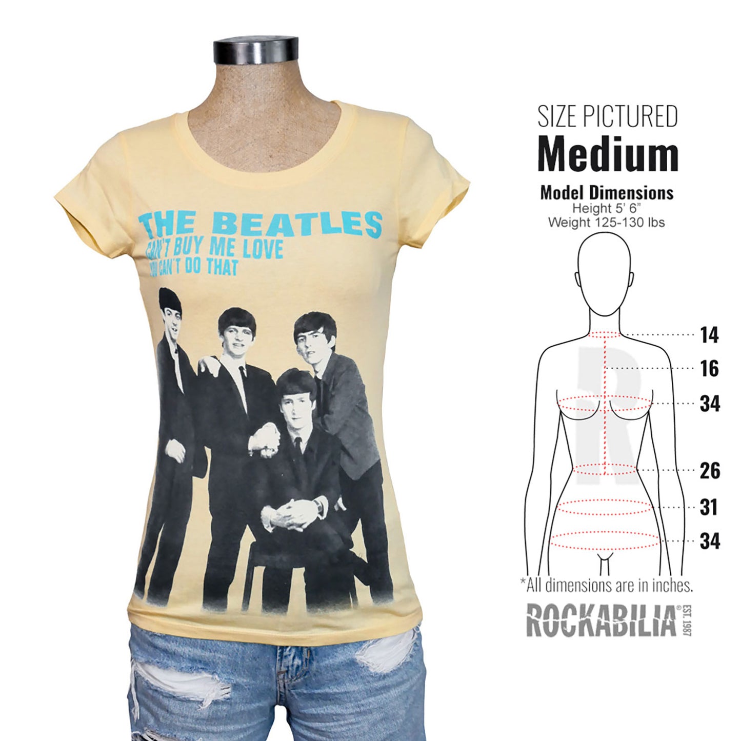 Beatles You Can't Buy Me Love Girls Jr Fashion Top Alt 3