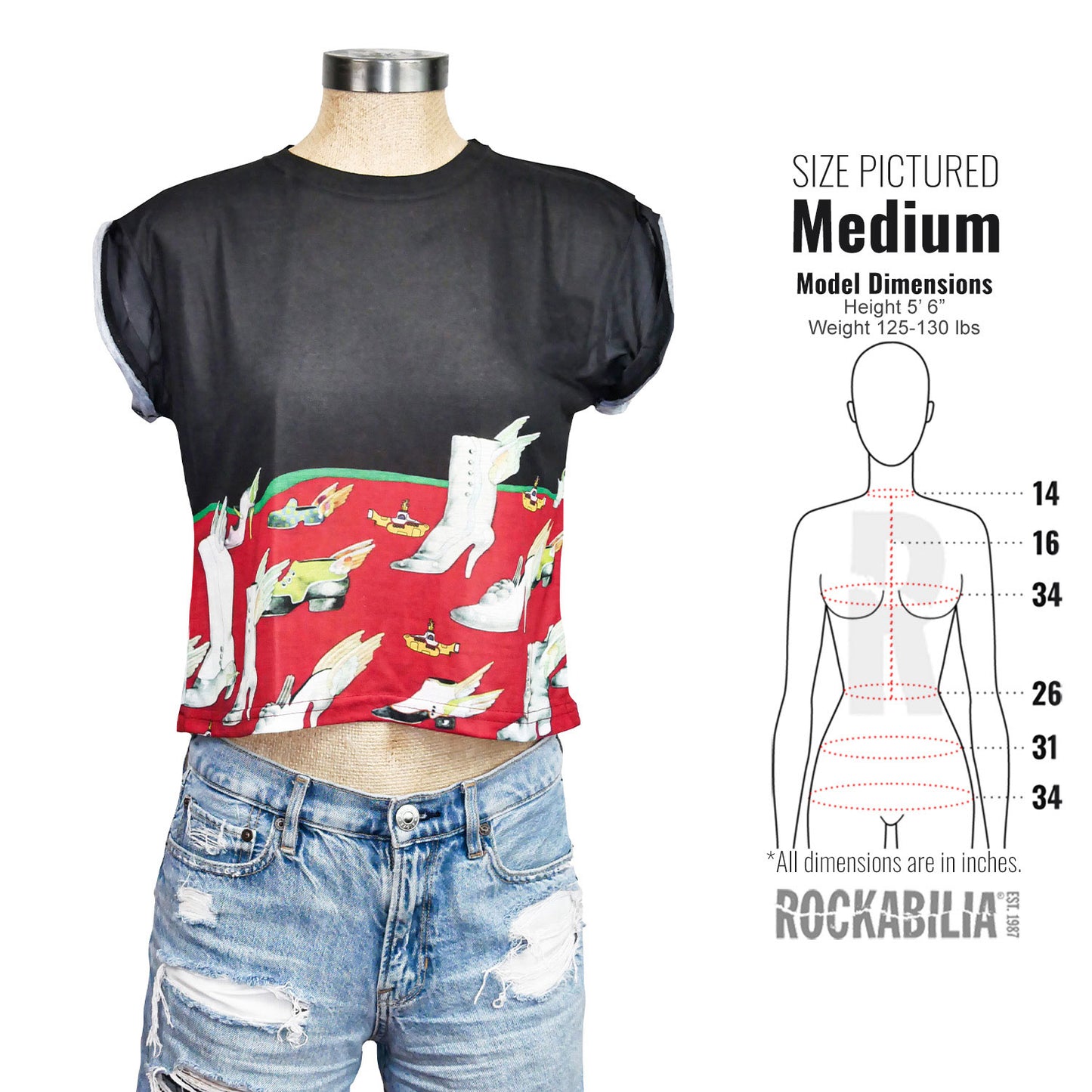 Yellow Submarine Flying Shoes Girls Jr Fashion Top