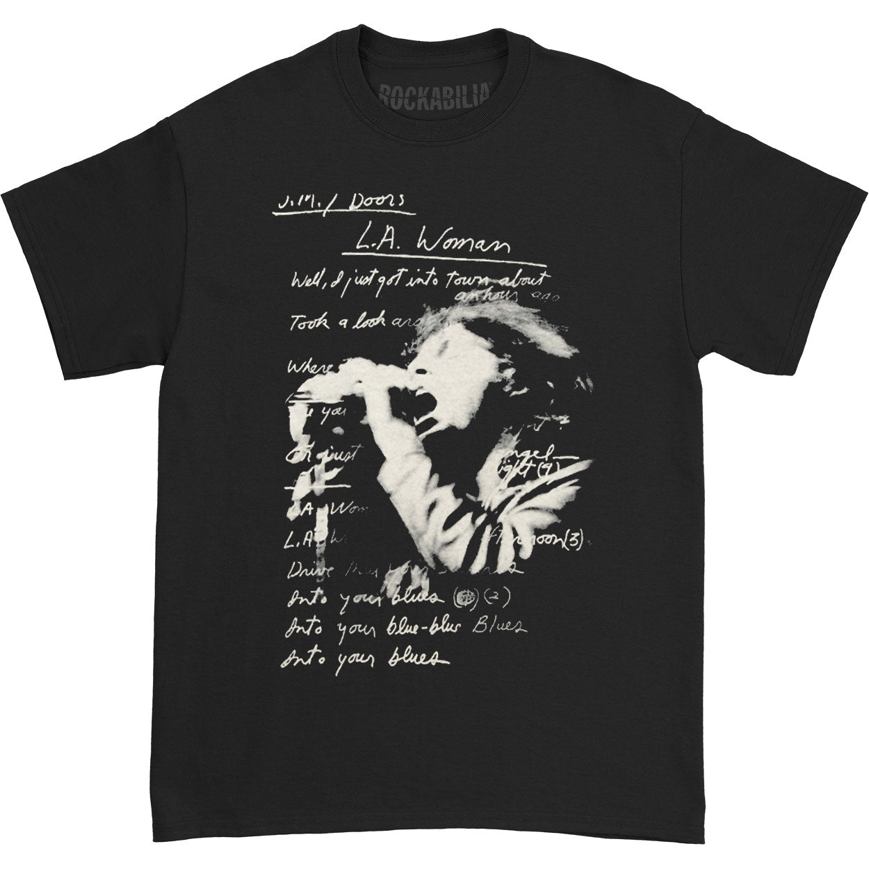 Doors LA Woman Lyrics T-shirt Front