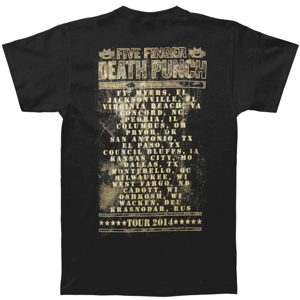Five Finger Death Punch Original Mercenary 2014 World Tour Concert T-shirt Back
