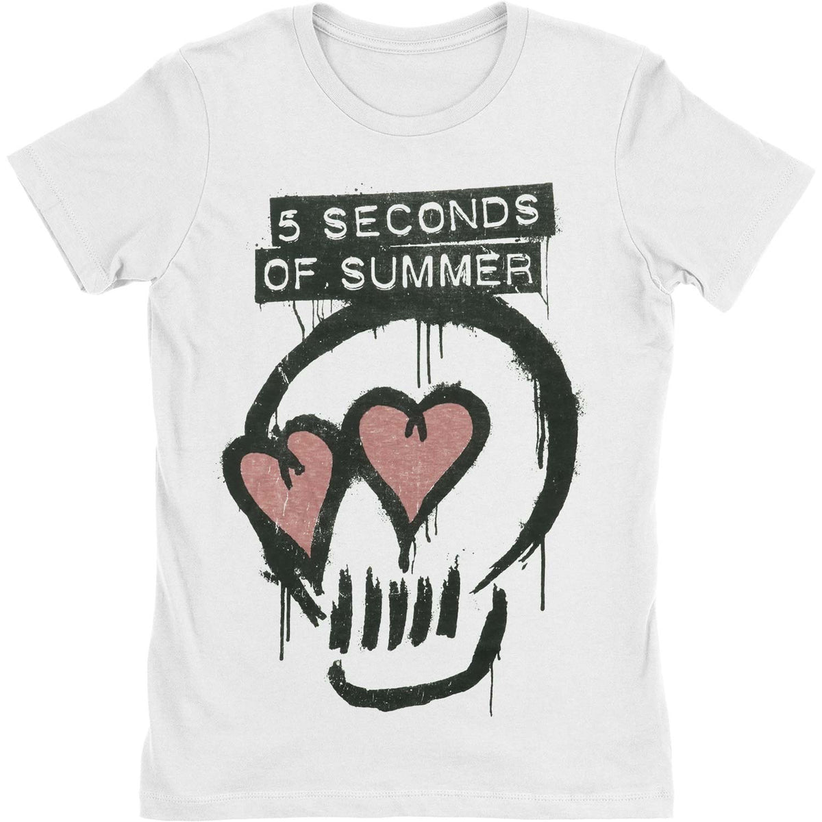 5 Seconds Of Summer Heart Skull Junior Top Front