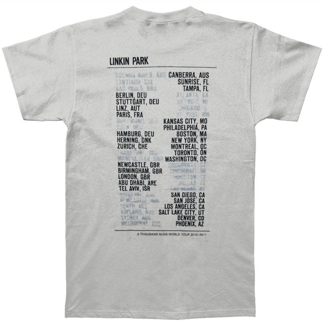 Linkin Park Glitch Portraits 10-11 Tour Tee (platinum gray) Slim Fit T-shirt Back