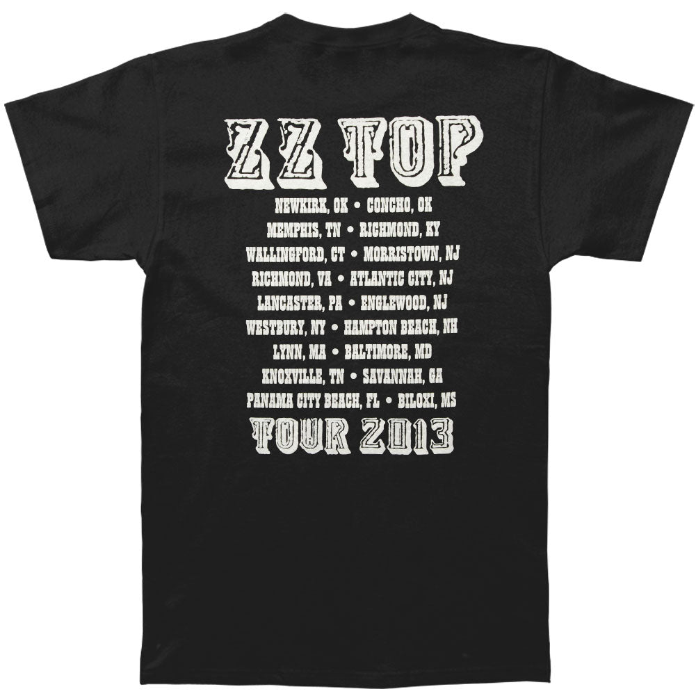 ZZ Top Original Can't Stop Rockin' 2013 Tour Concert T-shirt Back