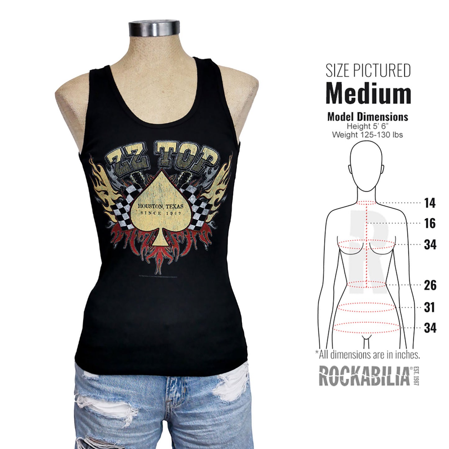 ZZ Top Race Flag Womens Tank Alt 3
