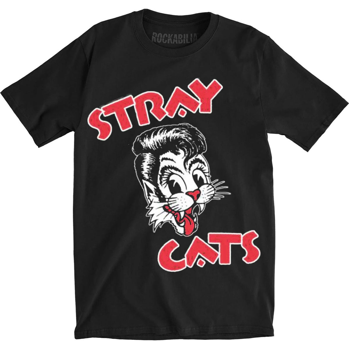 Stray Cats Cat Head Logo Slim Fit T-shirt Front
