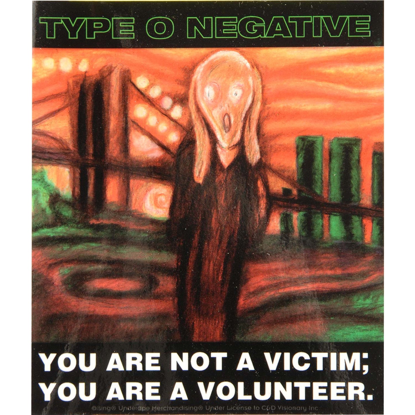Type O Negative You Are Not A Victim;You Are A Volunteer (4.5" x 5") Sticker Front