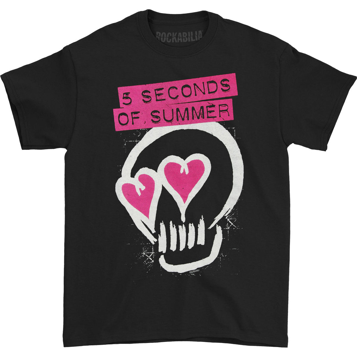 5 Seconds Of Summer Heart Skull Pink T-shirt Front